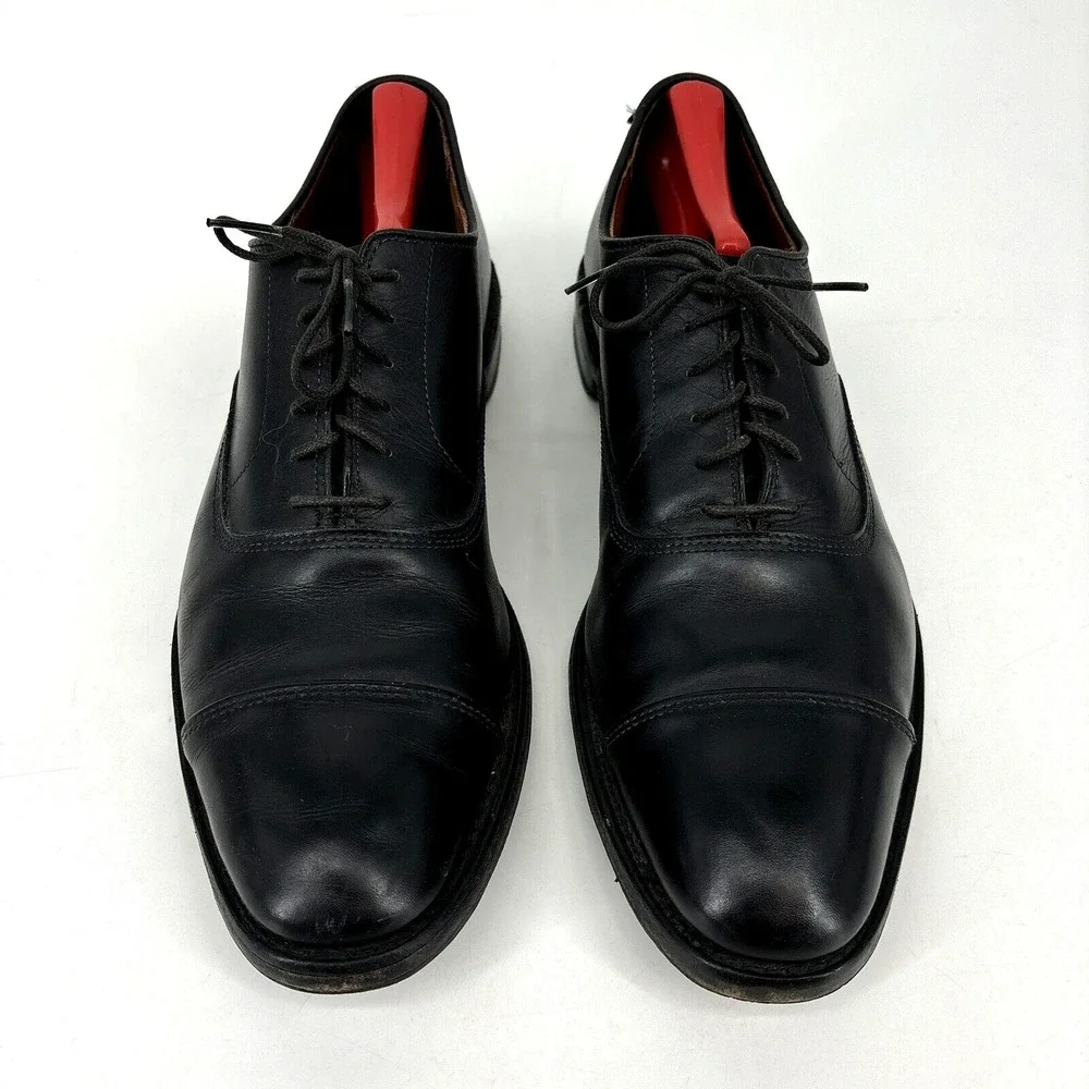 Mens 11.5‎ B Allen Edmonds Park Avenue Black Cap Toe Oxford Dress Shoes USA